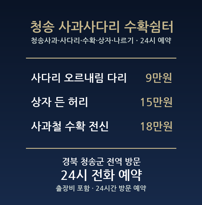 청송 출장마사지 - 청송사과 사다리 수확 상자 나르기 방문 홈케어