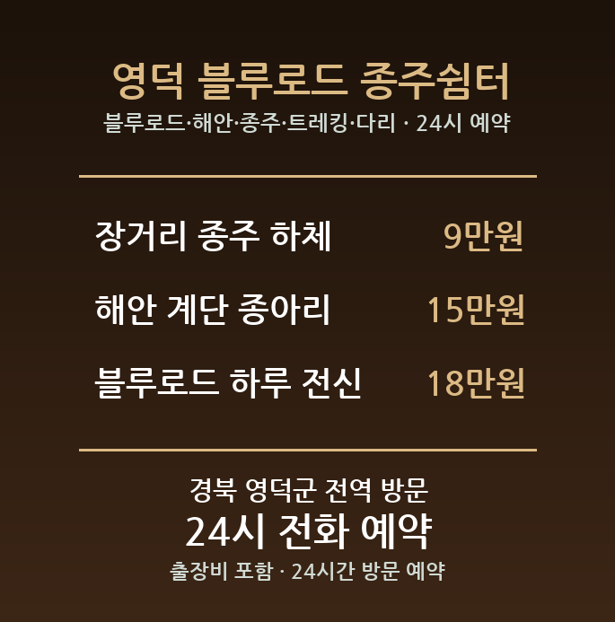 영덕 출장마사지 - 블루로드 해안 종주 트레킹 다리 방문 홈케어