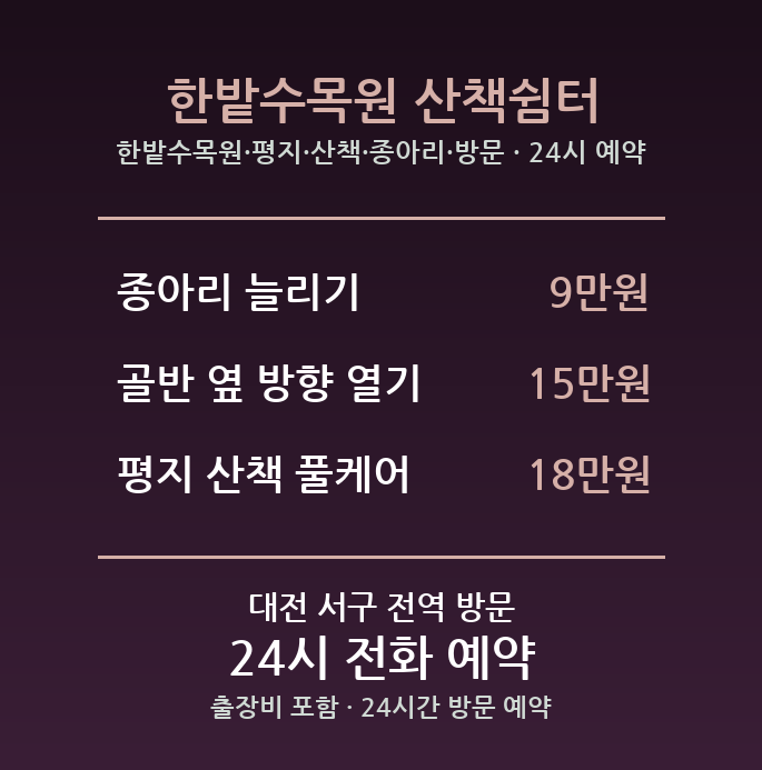 만년동 출장마사지 - 한밭수목원 평지 산책 종아리 방문 24시