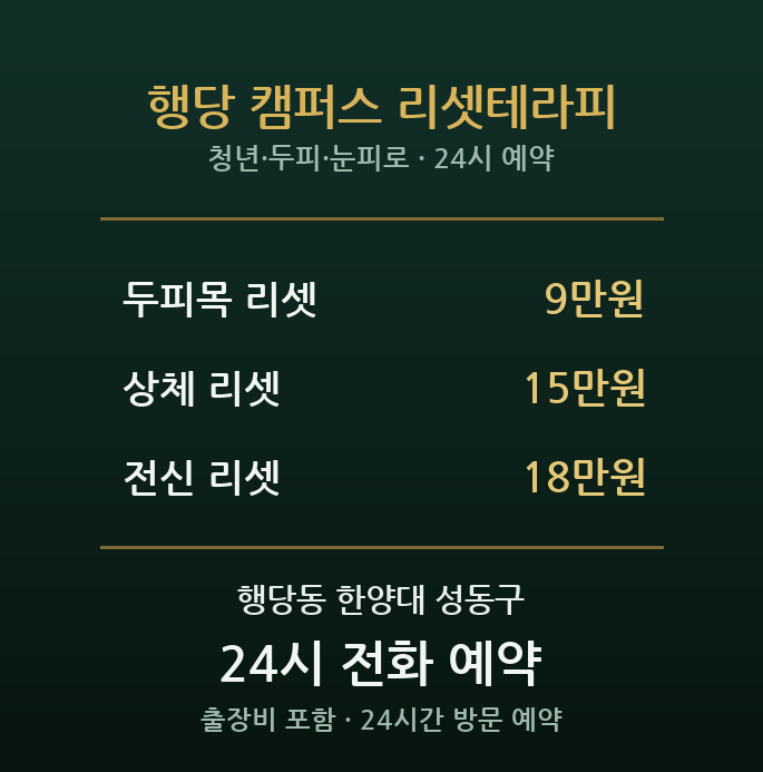 행당동 출장마사지 - 한양대 왕십리 청년 눈피로 두피 리셋 케어