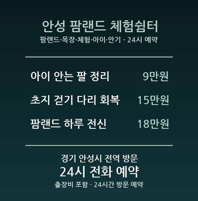 안성 출장마사지 - 팜랜드 목장 체험 아이 안기 방문 홈케어