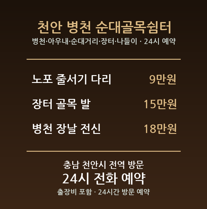 천안 출장마사지 - 병천 아우내 순대거리 장터 나들이 방문 홈케어